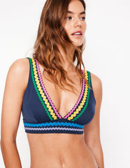 Boden Porto Bikini Top - Navy Rik Rak