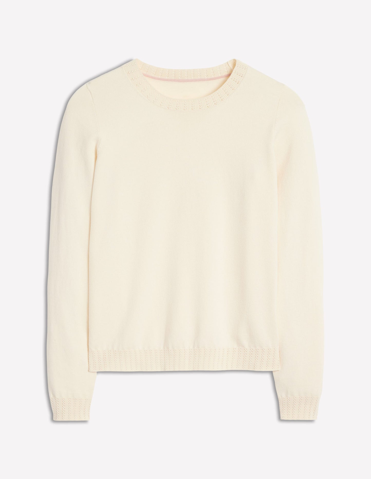 Boden Emilia Cotton Crew Sweater - Warm Ivory