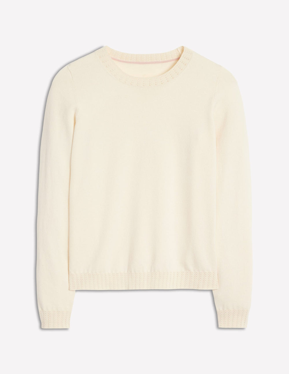 Boden Emilia Cotton Crew Sweater - Warm Ivory