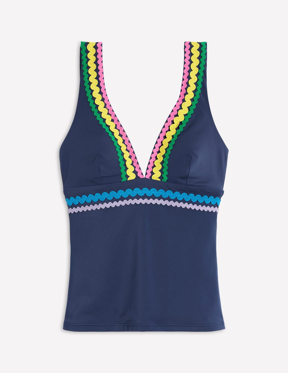 Boden Porto Tankini Top - Navy Rik Rak