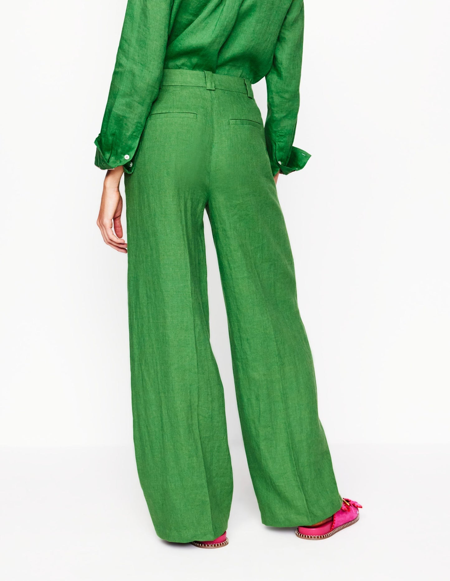 Boden Westbourne Linen Pants - Paradise Green