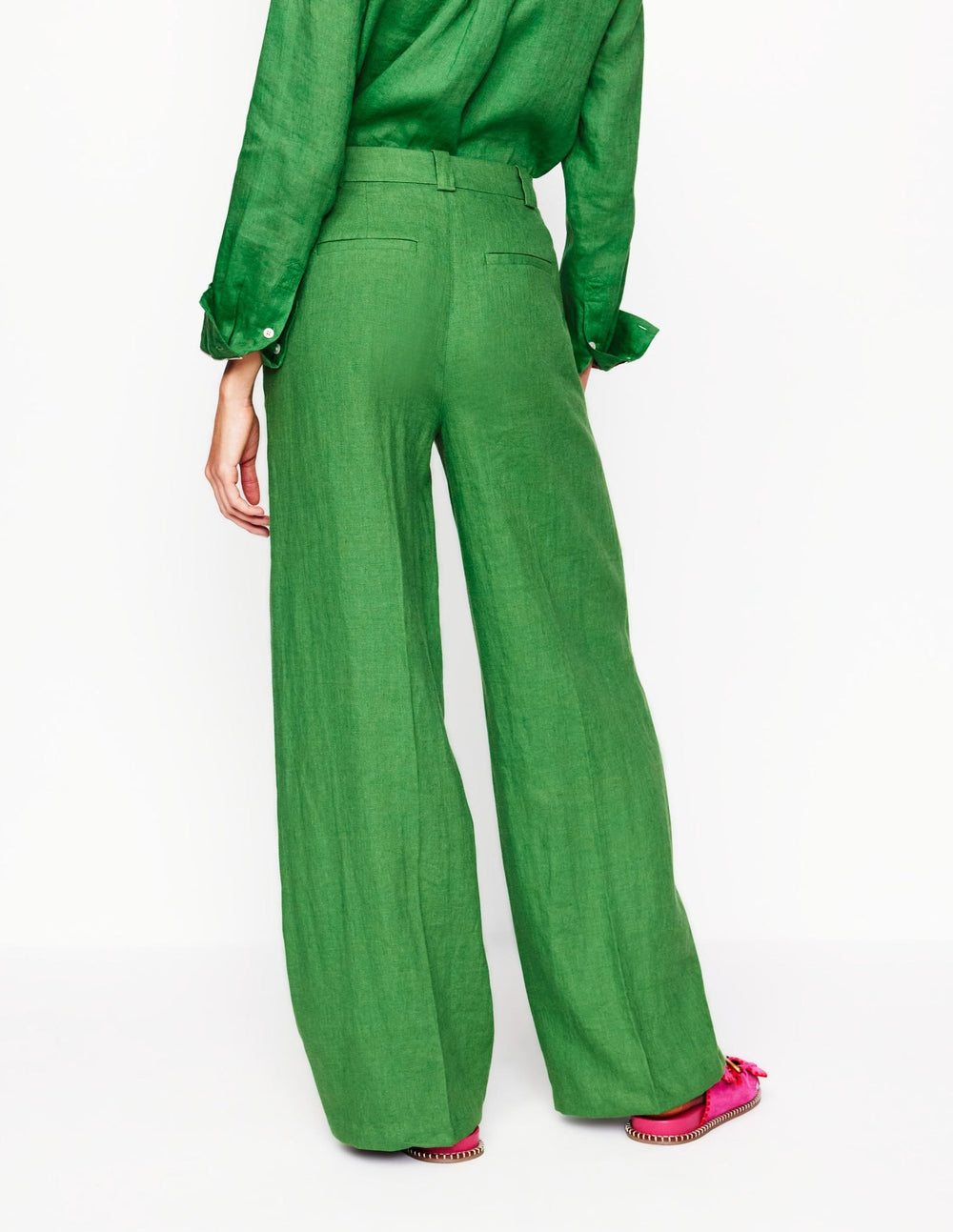 Boden Westbourne Linen Pants - Paradise Green