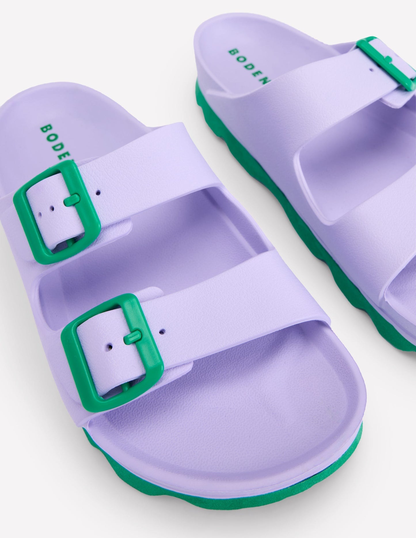 Boden Lyla Double Buckle Sliders - Lavender Purple