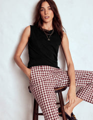 Boden Emilia Cotton Crew Neck Vest - Black