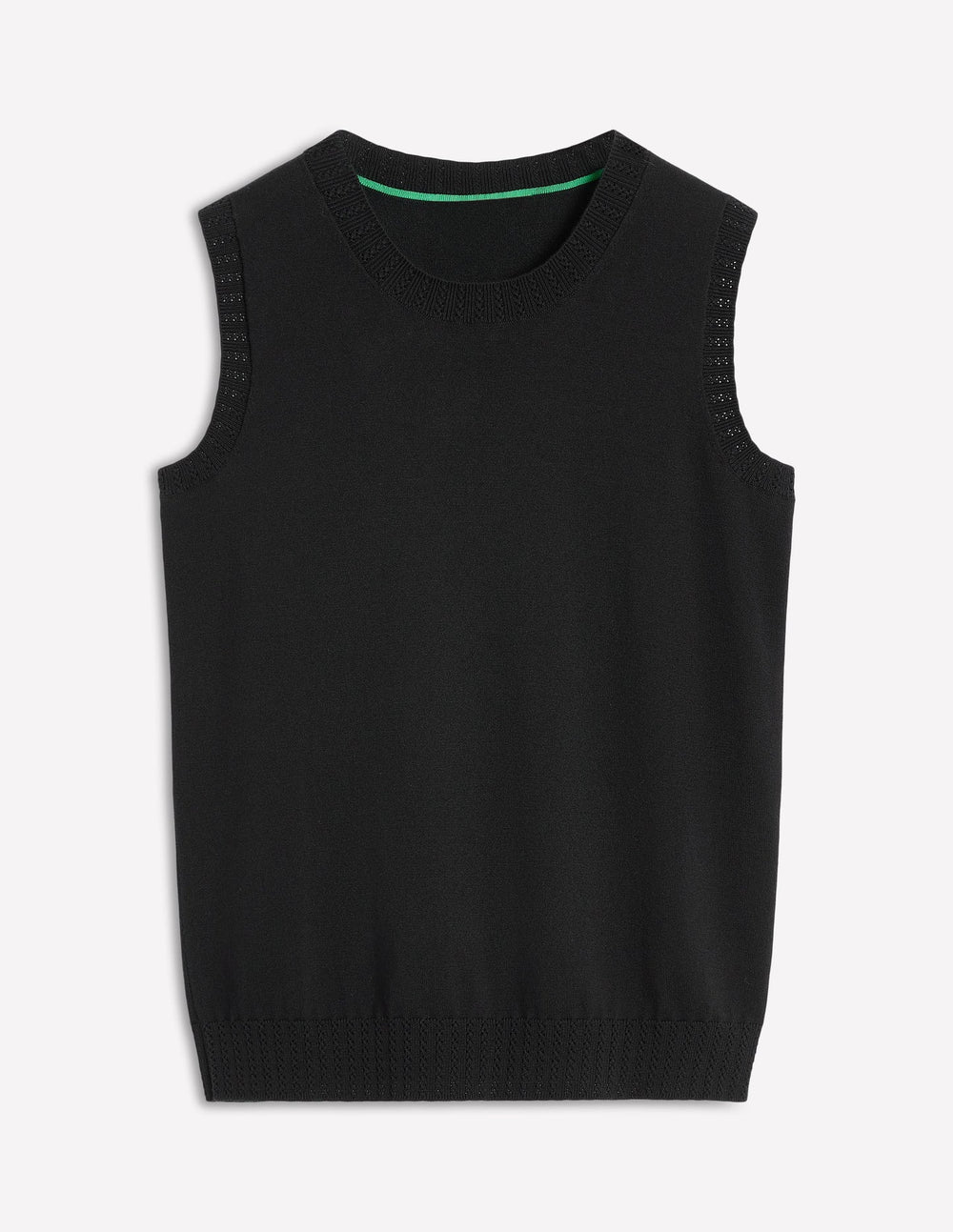 Boden Emilia Cotton Crew Neck Vest - Black