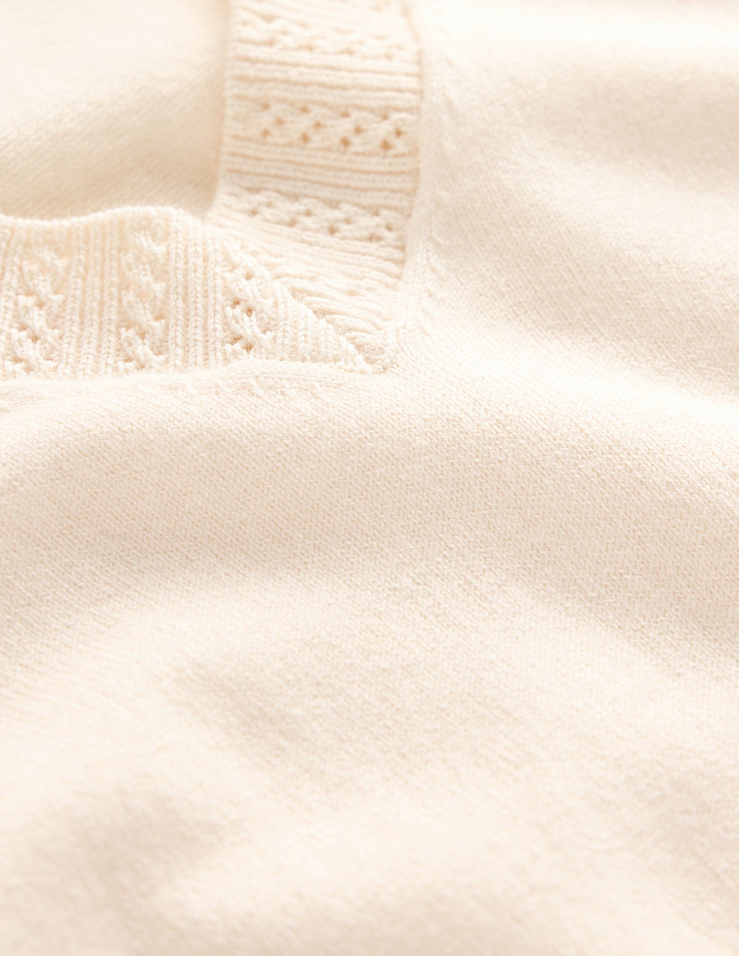 Boden Emilia Cotton V Neck Sweater - Warm Ivory