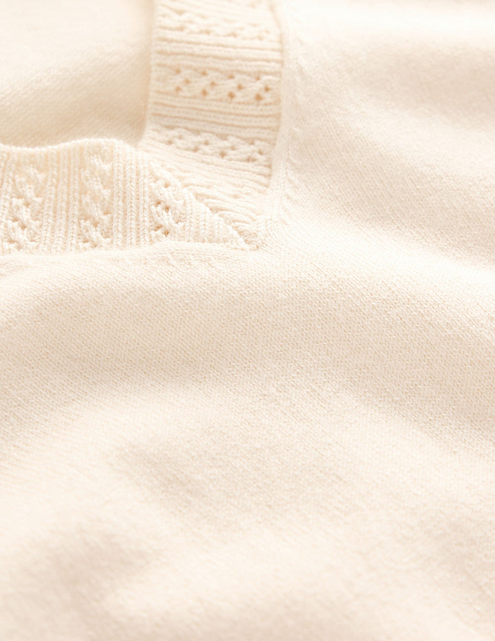 Boden Emilia Cotton V Neck Sweater - Warm Ivory