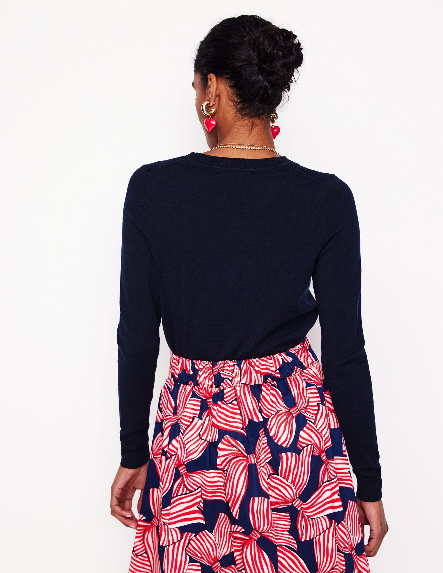 Boden Emilia Cotton Crew Sweater - Navy