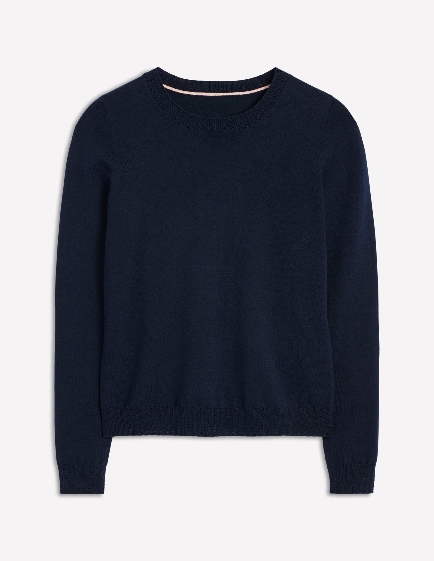 Boden Emilia Cotton Crew Sweater - Navy