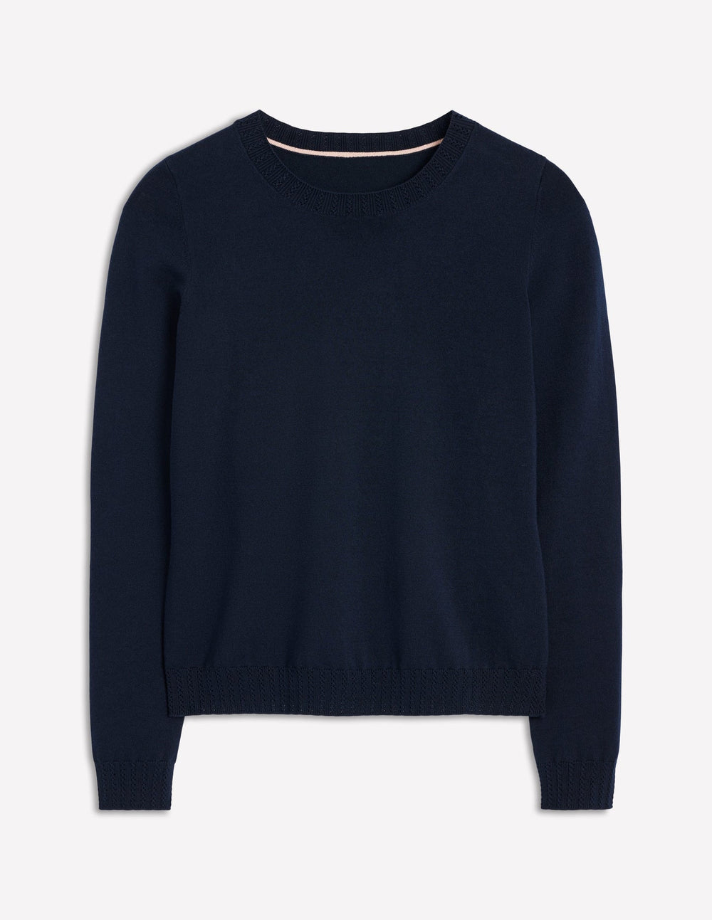 Boden Emilia Cotton Crew Sweater - Navy