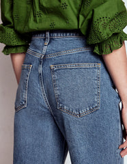Boden High Rise Column Leg Jeans - Mid Vintage