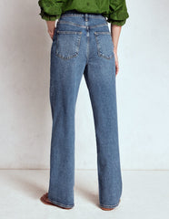 Boden High Rise Column Leg Jeans - Mid Vintage