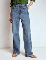 Boden High Rise Column Leg Jeans - Mid Vintage