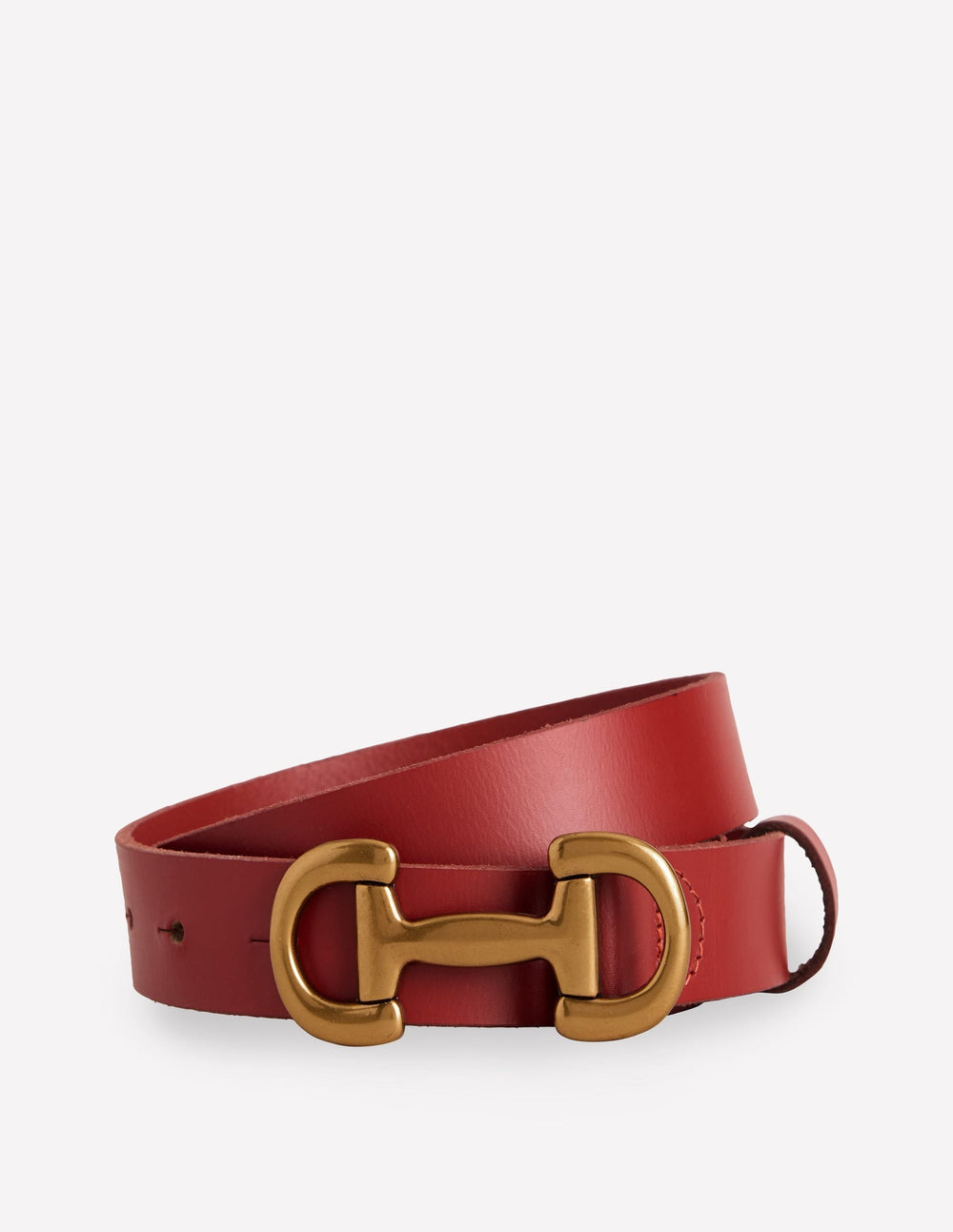 Boden Iris Snaffle - Trim Leather Belt - RED
