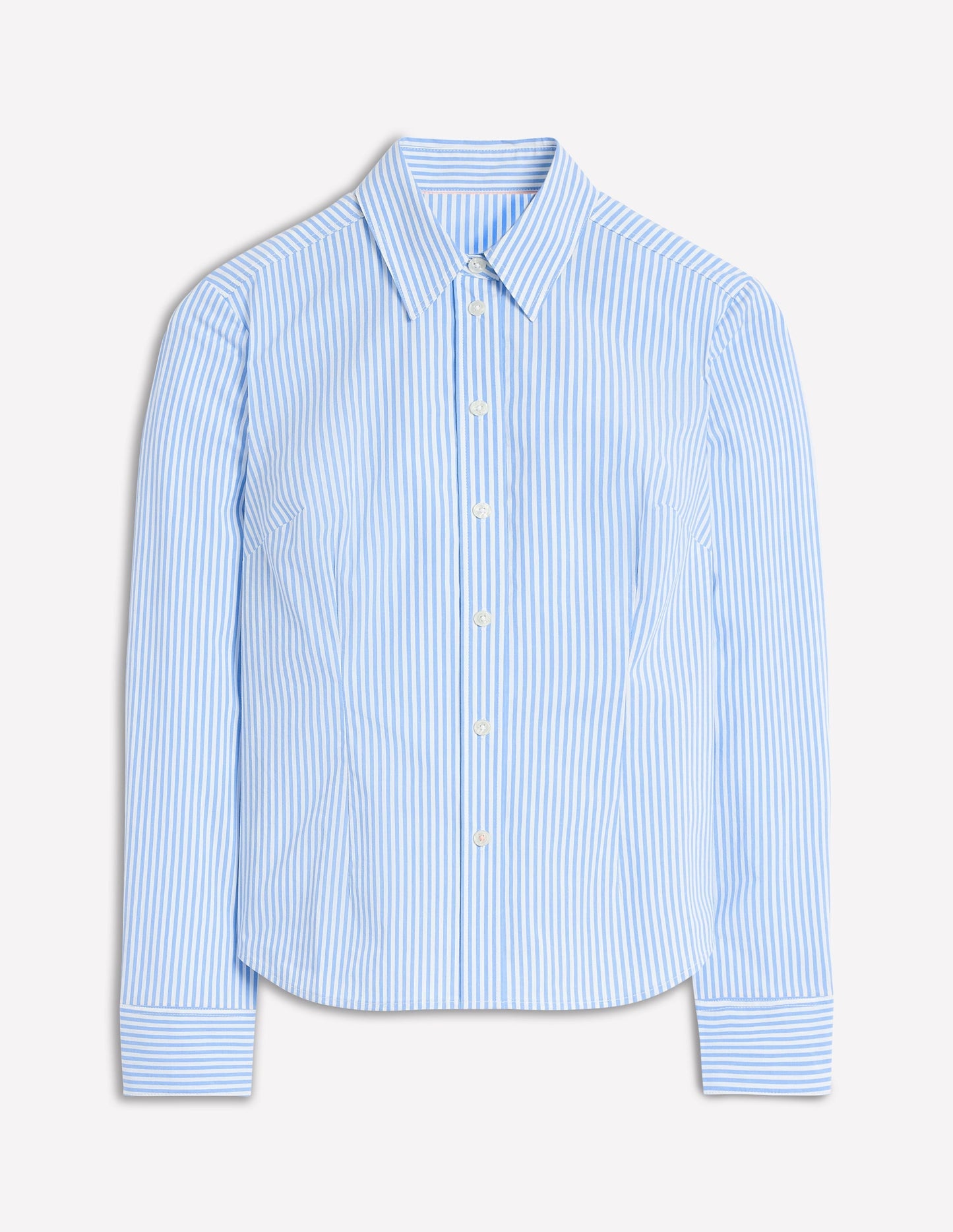 Boden Saskia Stretch Cotton Shirt - Forget Me Not, Ivory Stripe