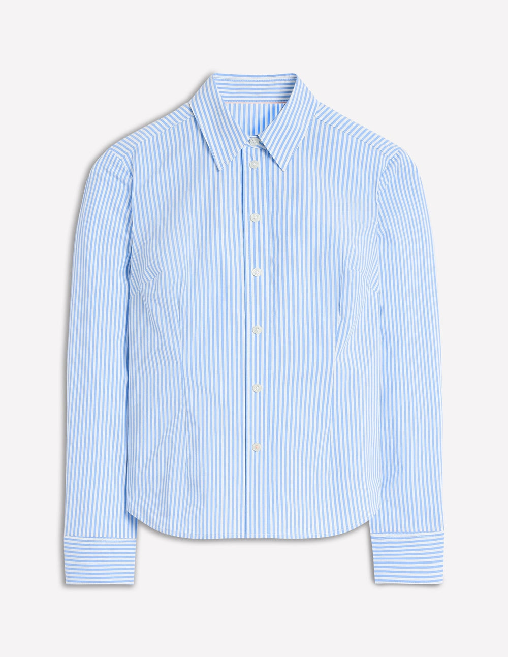 Boden Saskia Stretch Cotton Shirt - Forget Me Not, Ivory Stripe