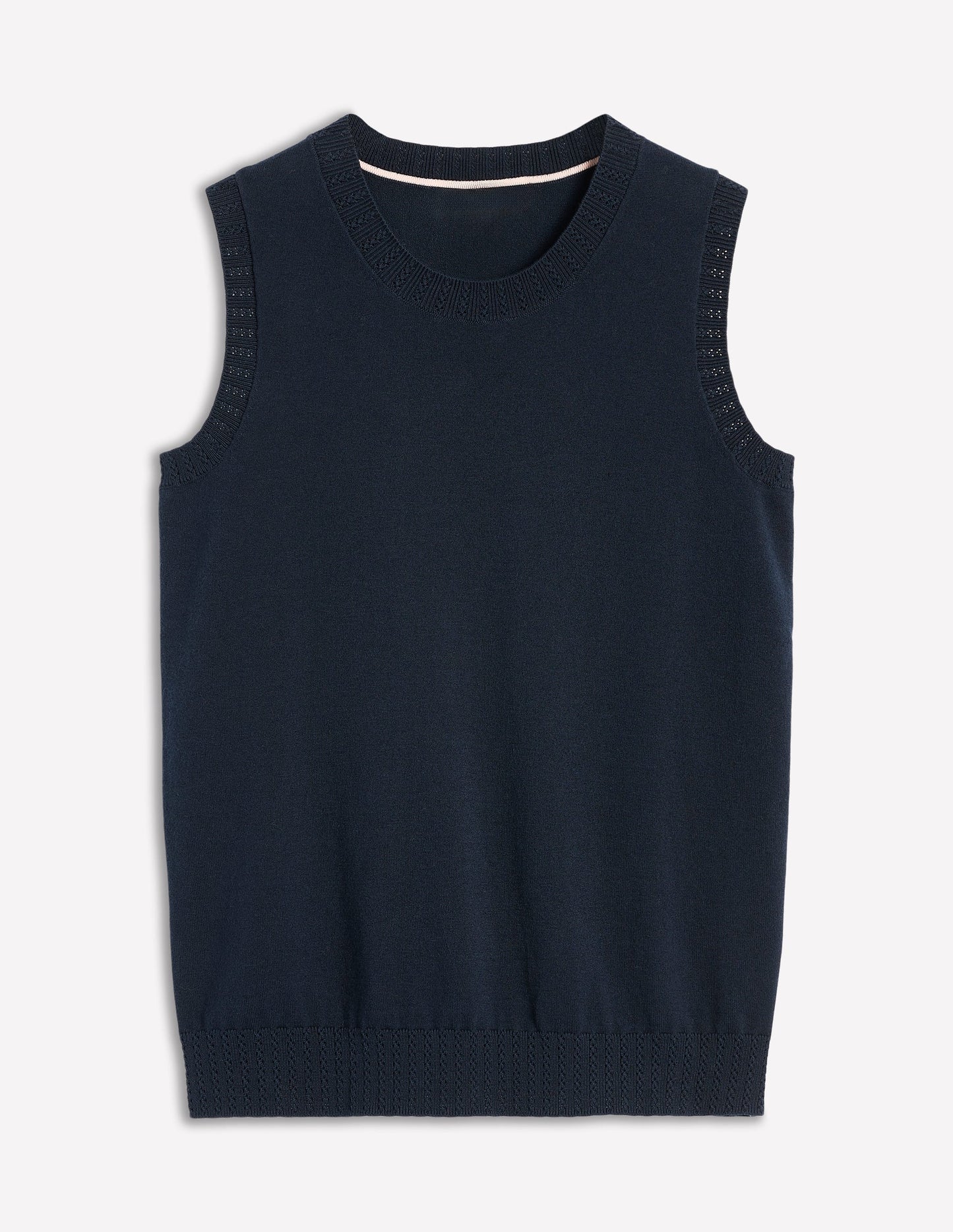 Boden Emilia Cotton Crew Neck Vest - Navy