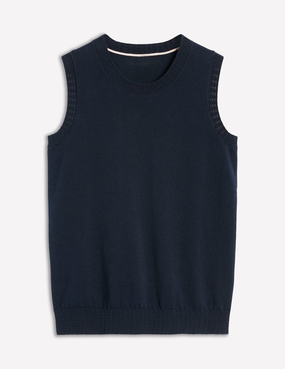 Boden Emilia Cotton Crew Neck Vest - Navy