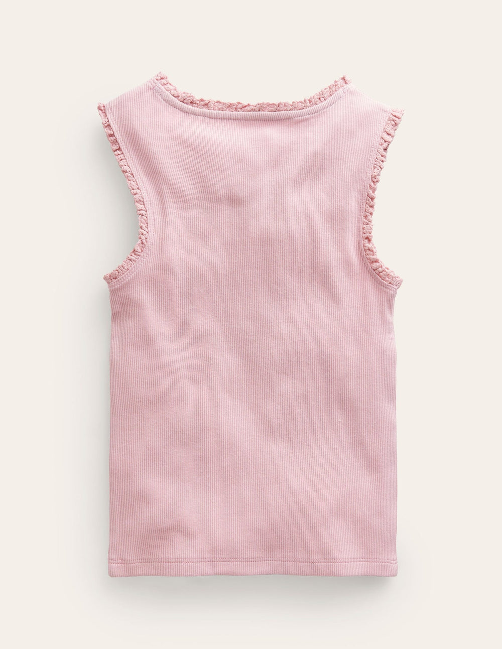 Boden Ribbed Lace Trim Tank Top - French Pink