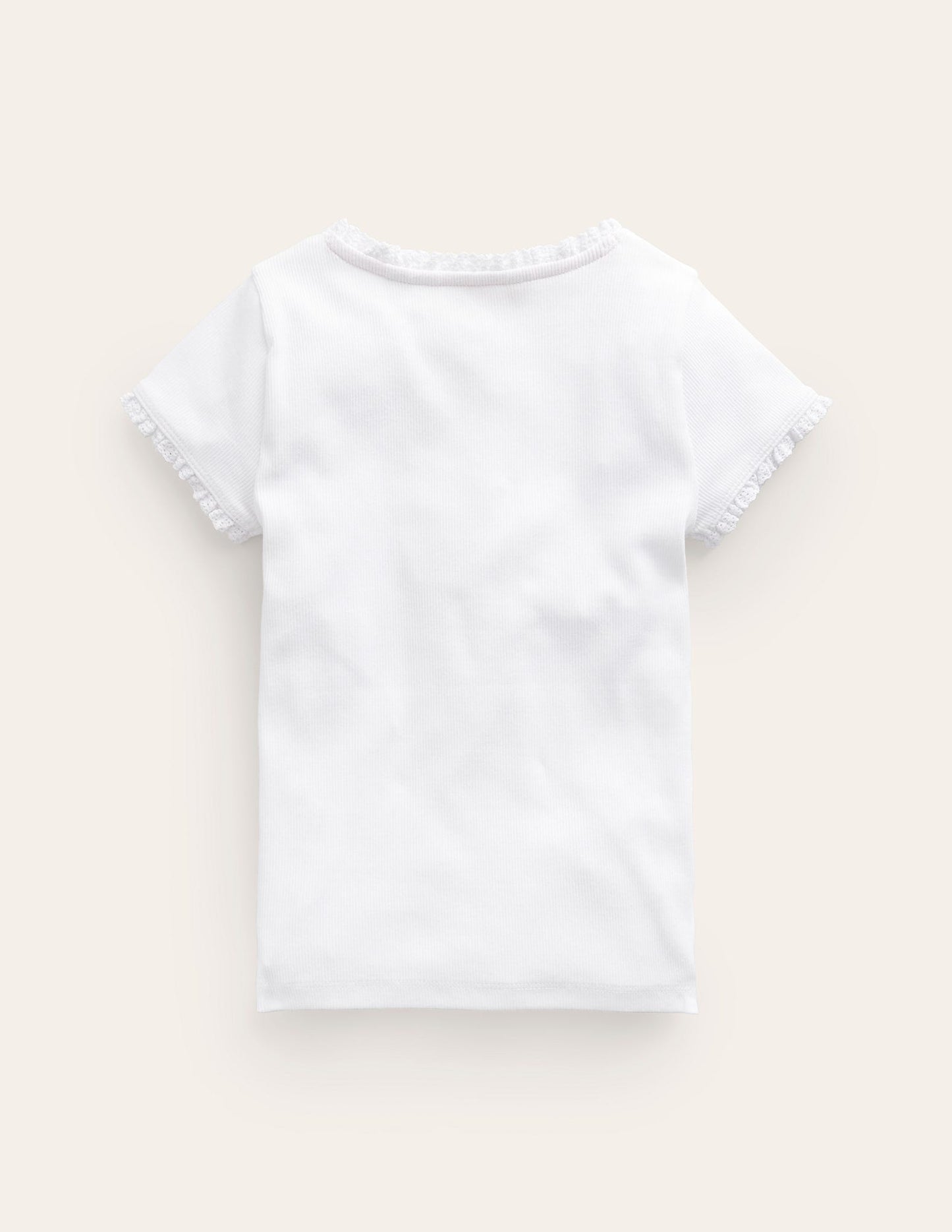 Boden Short Sleeve Ribbed T-shirt - White