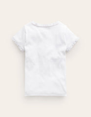 Boden Short Sleeve Ribbed T-shirt - White