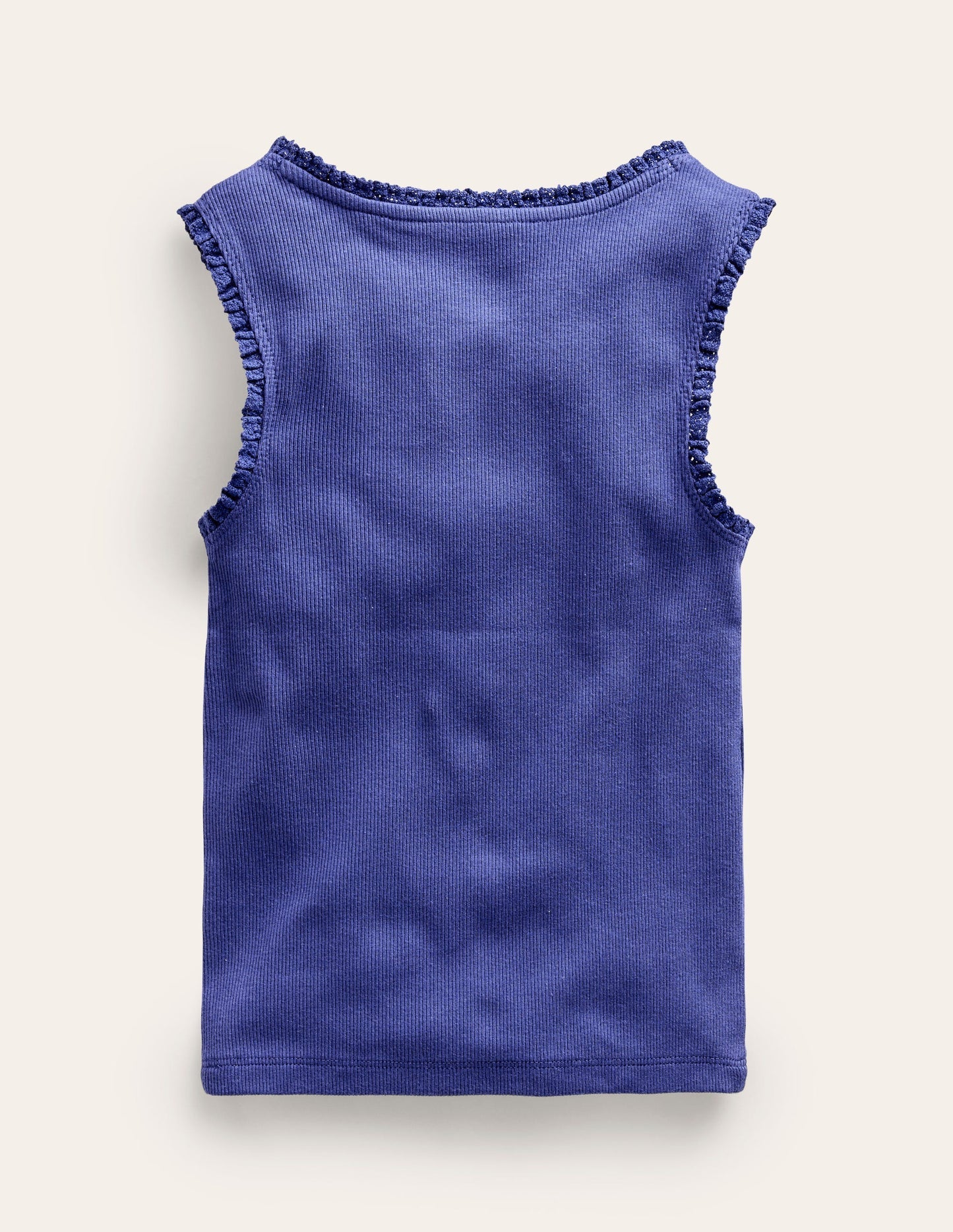 Boden Ribbed Lace Trim Tank Top - Starboard