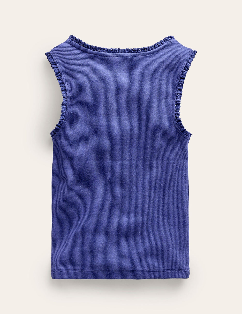 Boden Ribbed Lace Trim Tank Top - Starboard