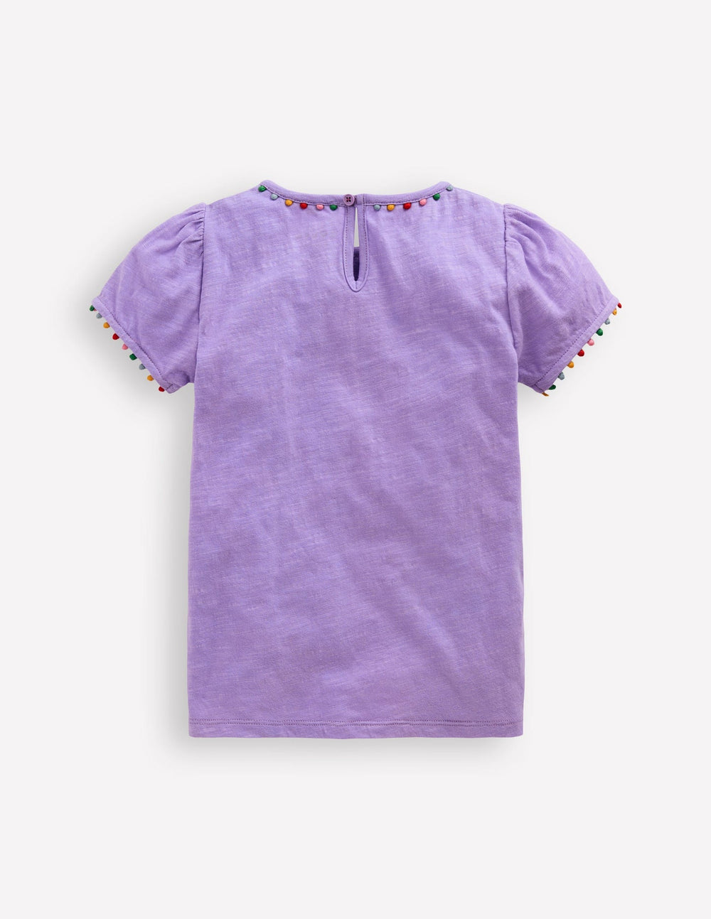 Boden Ali Puff Sleeve Pom T-shirt - Lavender Purple