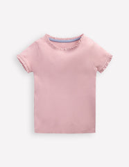 Boden Short Sleeve Ribbed T-shirt - French Pink