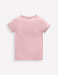 Boden Short Sleeve Ribbed T-shirt - French Pink
