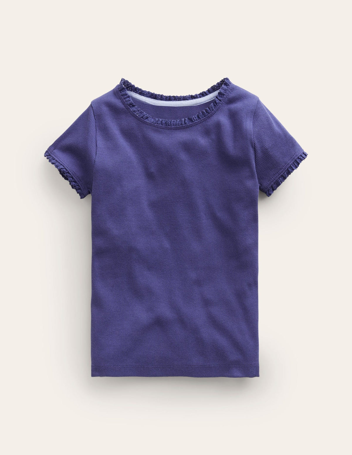 Boden Short Sleeve Ribbed T-shirt - Starboard Blue