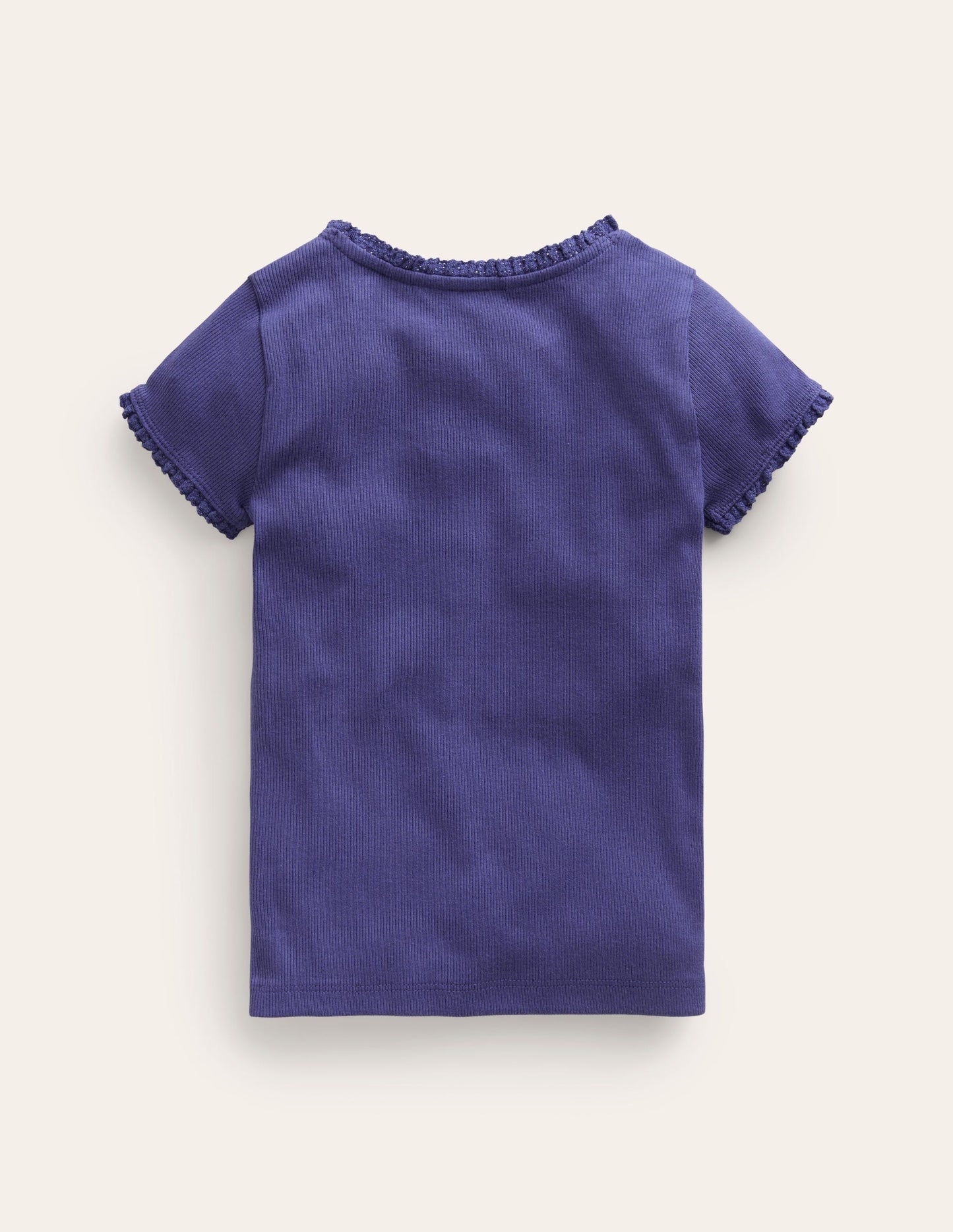 Boden Short Sleeve Ribbed T-shirt - Starboard Blue