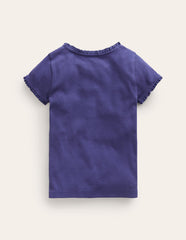 Boden Short Sleeve Ribbed T-shirt - Starboard Blue