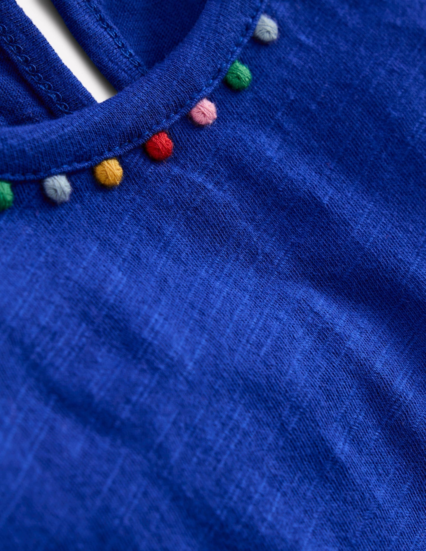 Boden Ali Puff Sleeve Pom T-shirt - Bright Blue