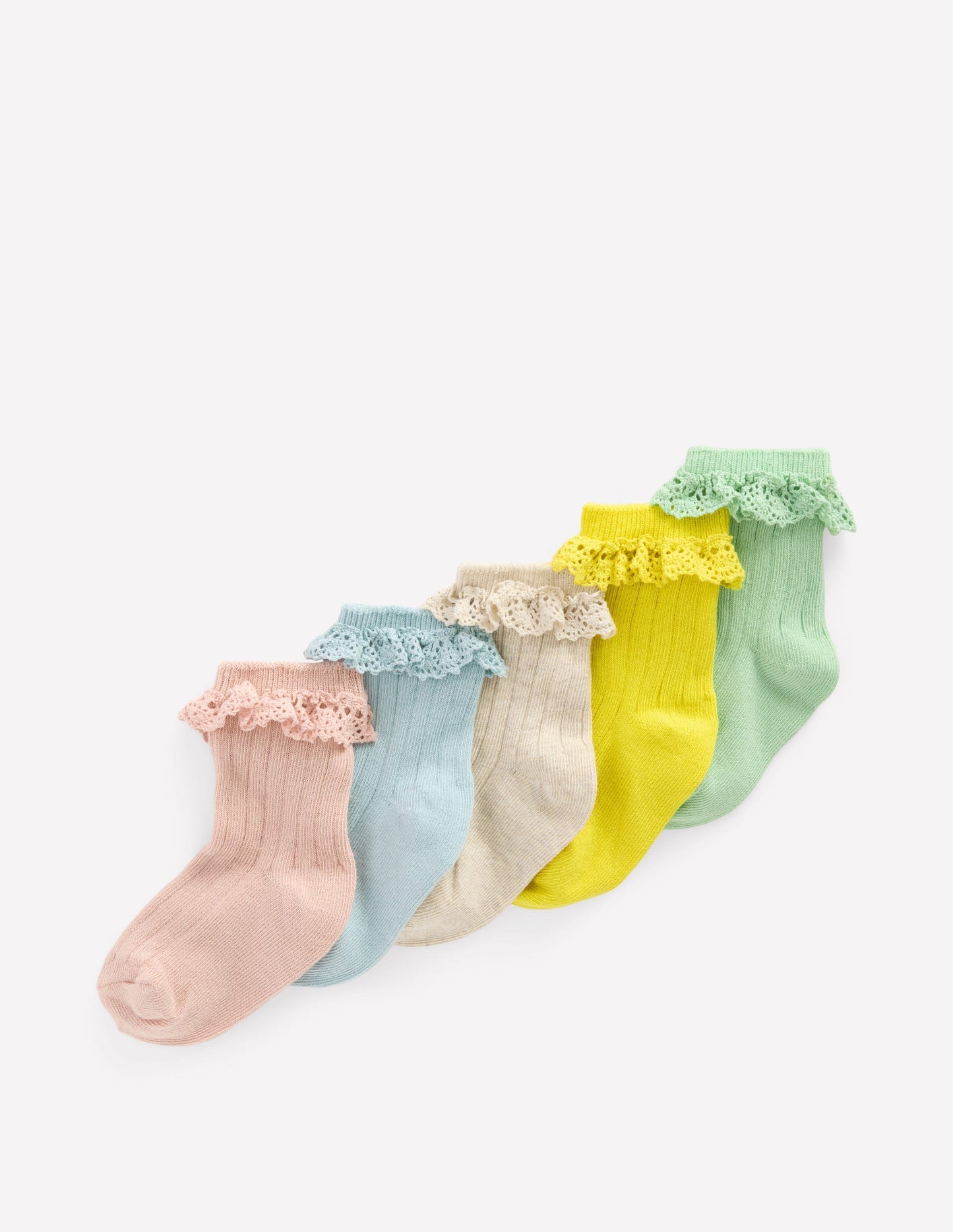 Boden 5 - Pack Baby Frilly Socks - Multi