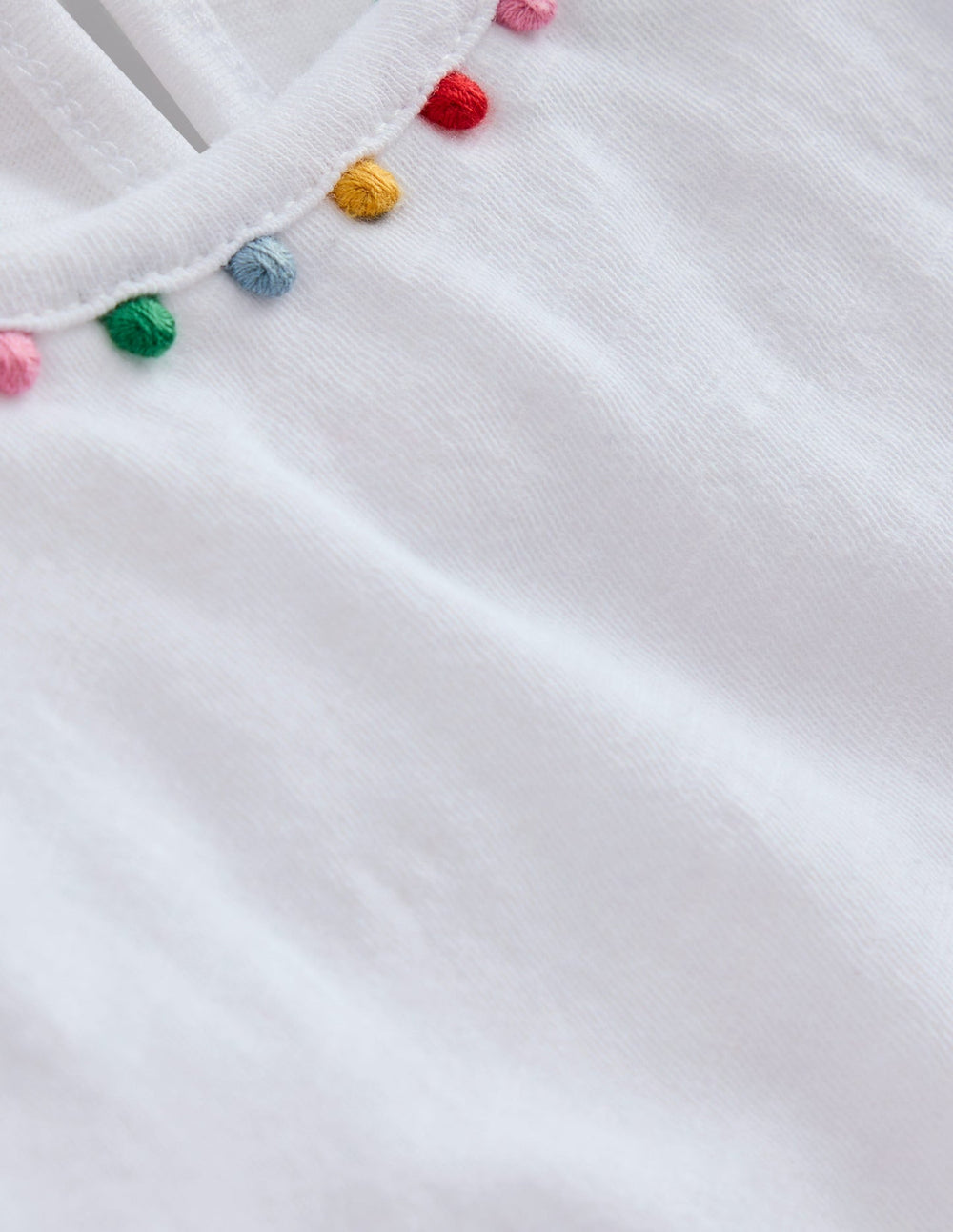 Boden Ali Puff Sleeve Pom T-shirt - White