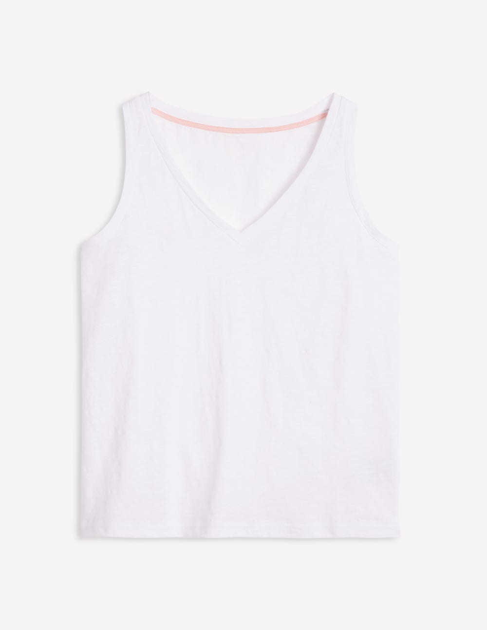 Boden Regular V - Neck Slub Tank - White