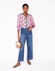Boden Patch Pocket Cropped Pants - Light Vintage