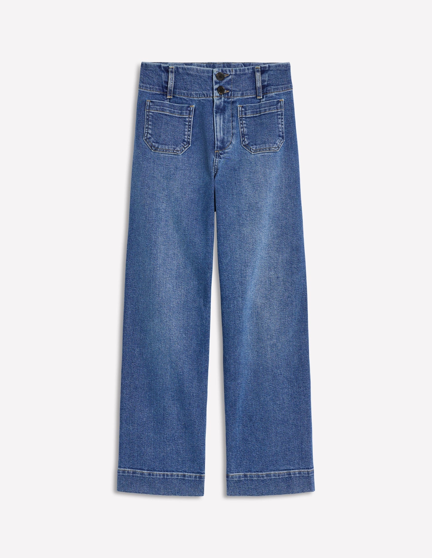 Boden Patch Pocket Cropped Pants - Light Vintage