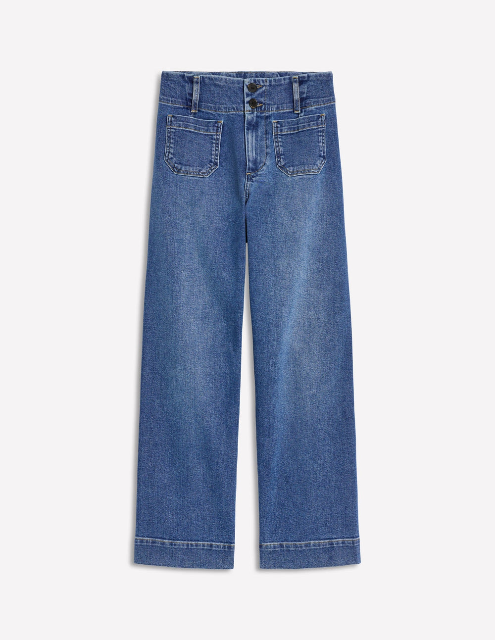 Boden Patch Pocket Cropped Pants - Light Vintage