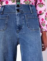 Boden Patch Pocket Cropped Pants - Light Vintage