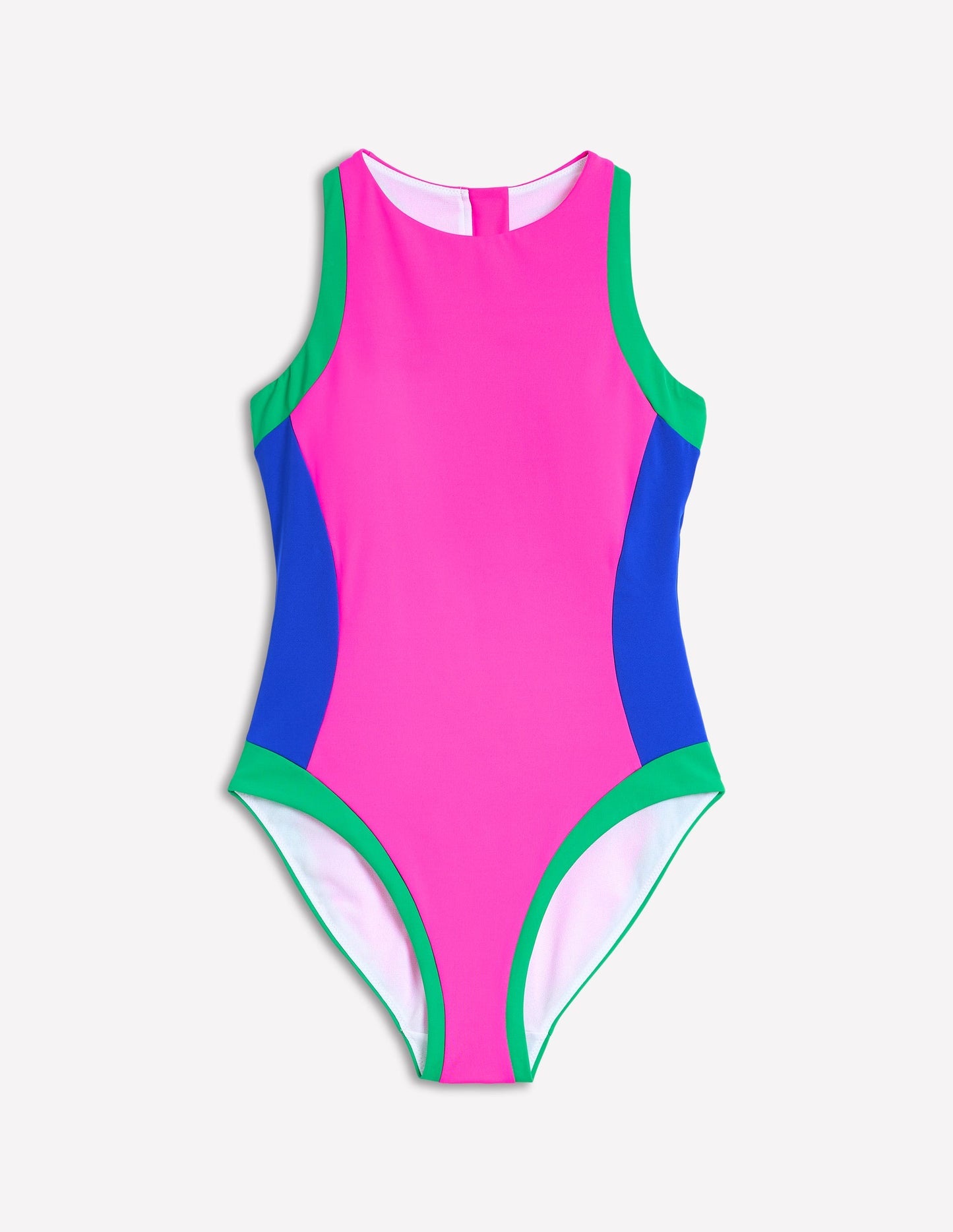 Boden Sporty Zip Back Swimsuit - Colbolt Colourblock