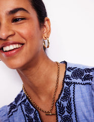 Boden Small Hammered Hoop Earrings - Gold
