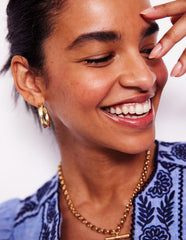 Boden Small Hammered Hoop Earrings - Gold