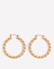 Boden Large Chunky Twist Hoops - Gold