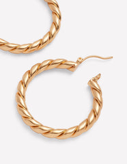 Boden Large Chunky Twist Hoops - Gold