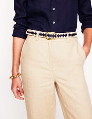 Boden Whipstitch Classic Belt - Navy/Ivory