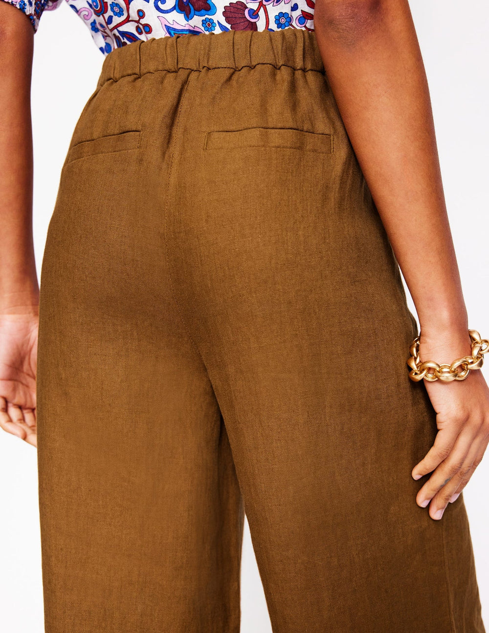 Boden Dulwich Linen Pants - Gingerbread