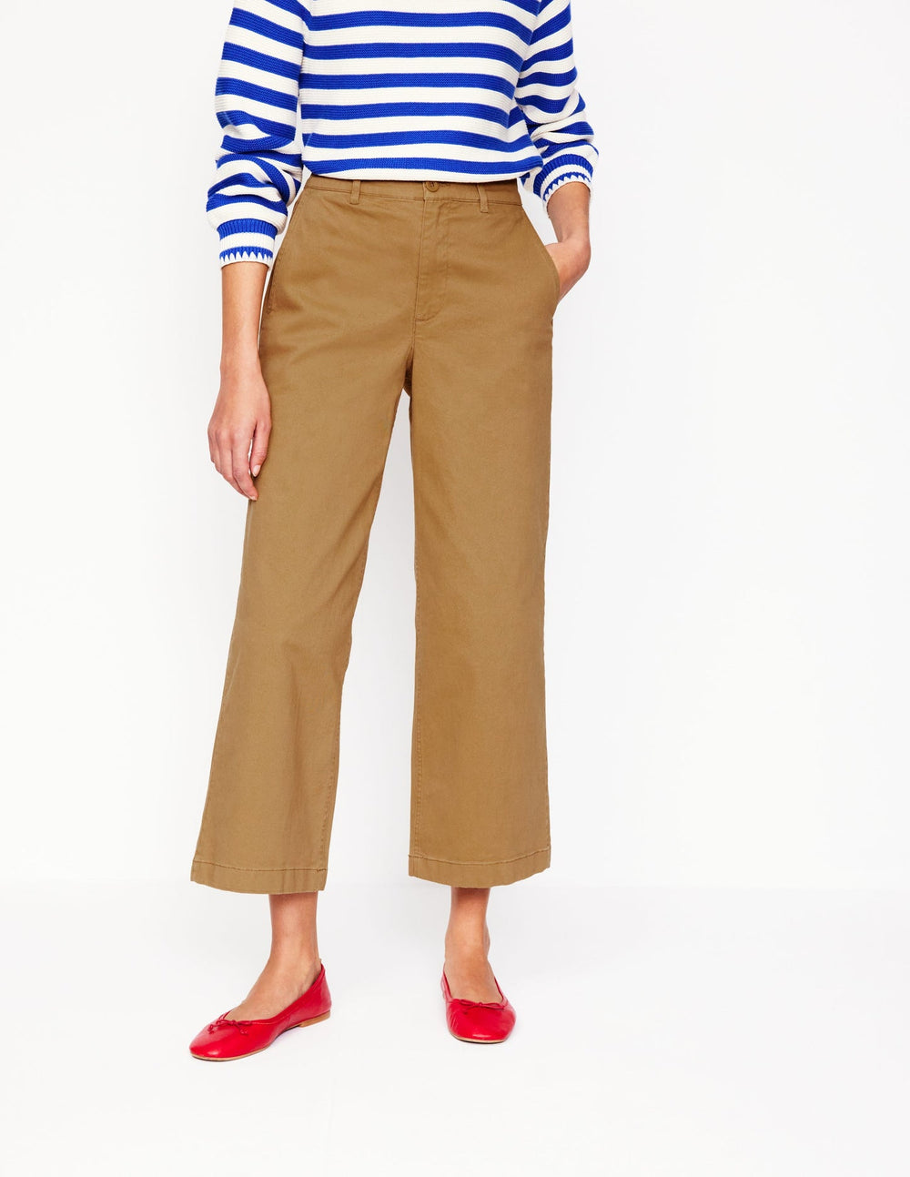 Boden Barnsbury Crop Chino Pants - Hazelnut Brown