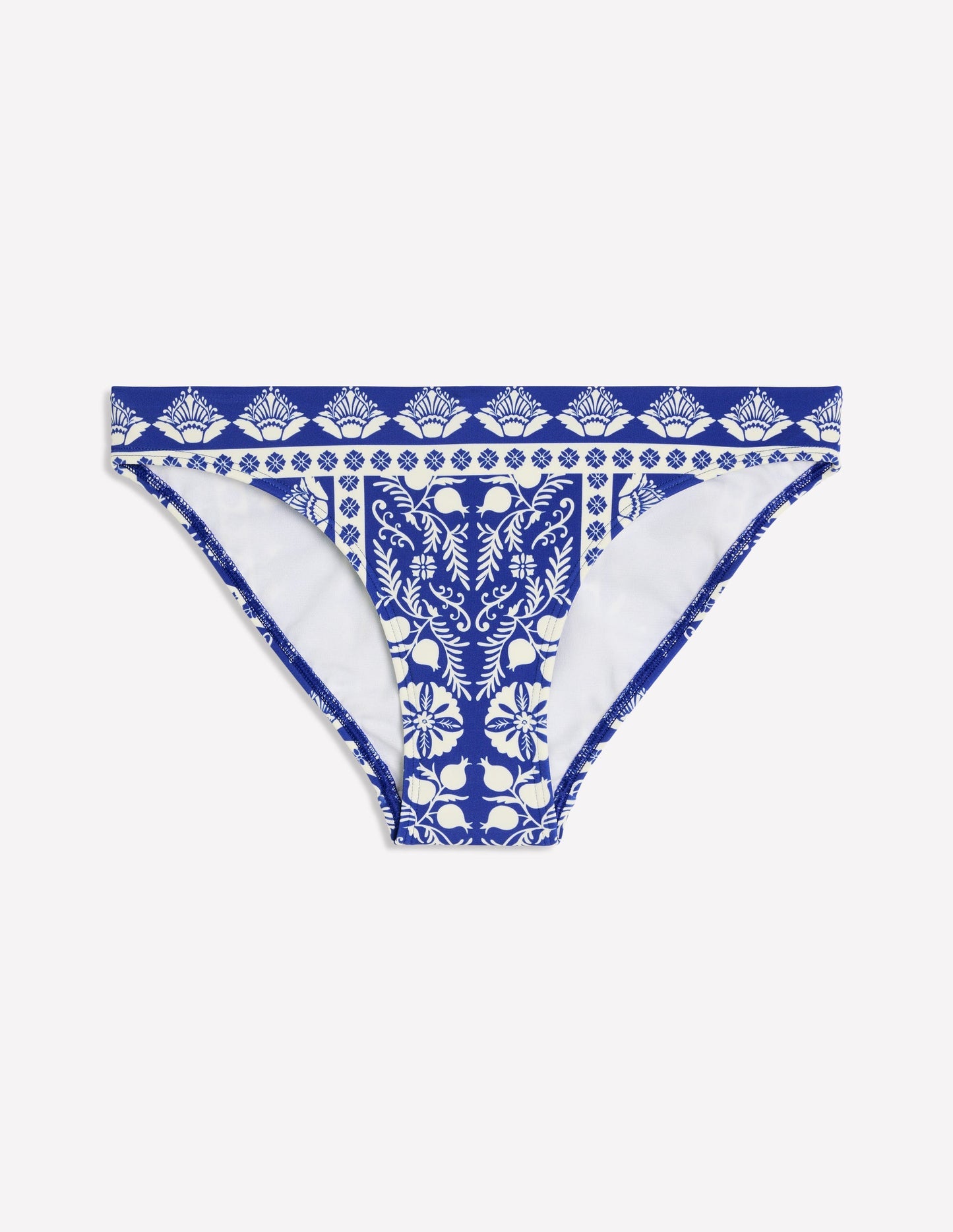 Boden Porto Bikini Bottoms - Bright Blue, Ornate Stripe